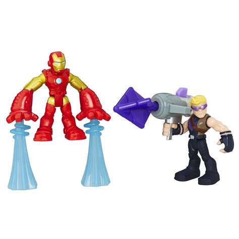Buy Playskool Heroes Marvel Super Hero Adventures Iron Man And Marvel S Hawkeye Online At