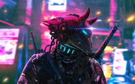 2560x1600 Warrior Girl In Cyberpunk City 2560x1600 Resolution Wallpaper D4b