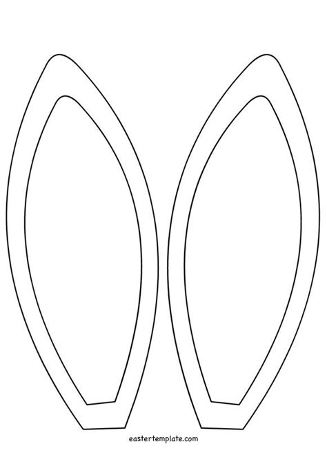 Bunny ear pattern outer pattern for the fur and the inner for the felt. Bunny ears template coloring page | Easter bunny ears template, Bunny ears template, Easter ...