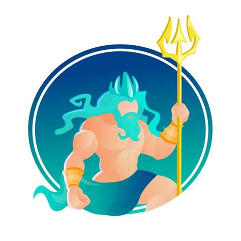 Poseidon God Sea Cartoon Illustrations Royalty Free Vector Graphics