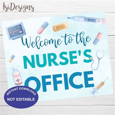 Welcome To The Nurse S Office Printable Sign Babe Nurse Etsy