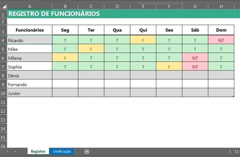 Planilha de Escala de Trabalho Automática no Excel Ninja do Excel