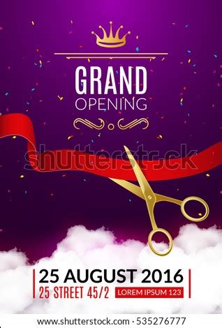 grand opening invitation card grand opening stock vector