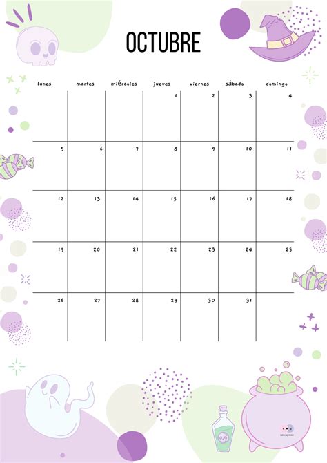 Calendario Octubre 2020 Imprimible Gratis ★ Xing Queen ★ Blogger