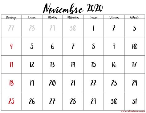 Calendario De Noviembre 2021 Calendarios Imprimibles Calendario Para