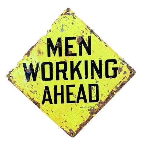Men Working Ahead Sign Metal Yellow Wall Mounted 20cm Buy Online At