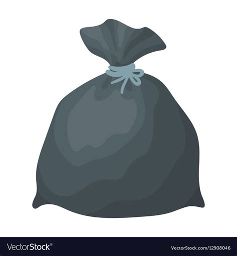 Garbage Bag Icon In Cartoon Style Isolated On Vector Image