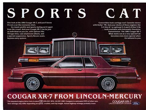 1981 Mercury Cougar Xr 7 Sports Cat Ford 5 Liter V 8 Original Etsy
