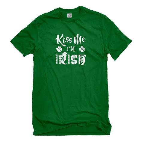 Mens Kiss Me Im Irish Mens T Shirt 3223 Ebay