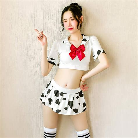 jasmygirls sexy schulmädchen cosplay kostüm kawaii kuh rollenspiel dessous set japanische anime