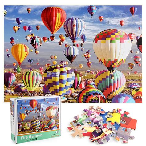 Hot Air Balloon Develop Creativity Play 1000 Pieces Cardboard Puzzles