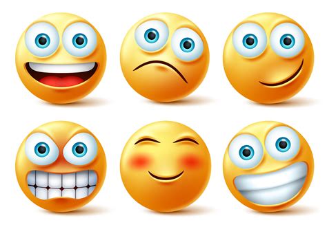 Conjunto De Vectores De Caracteres Emojis Kawaii Emoticon Emoji De