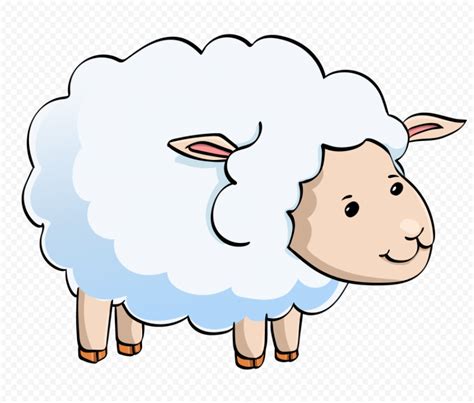 Cute White Lamb Sheep Cartoon Illustration Citypng