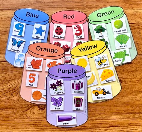 Color Sorting Game Preschool Game Color Matching Fine Motor Etsy