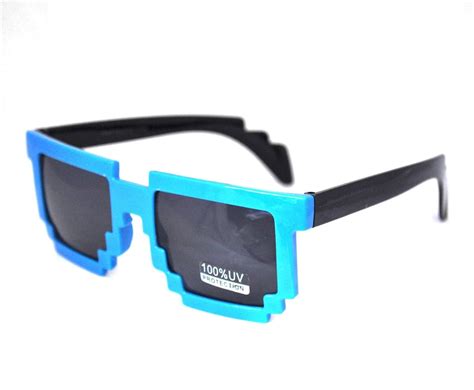 Retro 80s Style Pixel Square Geeknerd Sunglasses Vtg Style 8 Bit