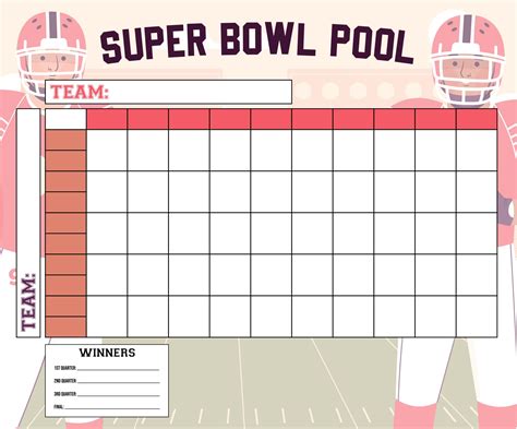 Football 50 Squares Template