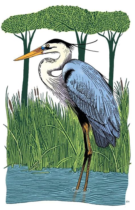 Holy Heron Heron Art Heron Illustration Bird Art