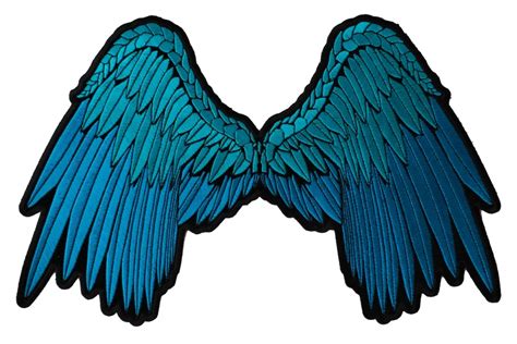 Angel Wings Beautifully Embroidered In Blue Large Back Patch Angel