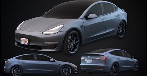 Tesla Model 3 Car 3d Model Free Download Artgare