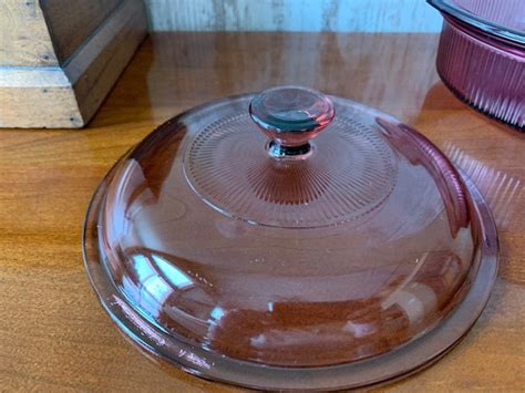 Vintage Visions Cranberry Corningware Pyrex Cookware 1 Quart Etsy