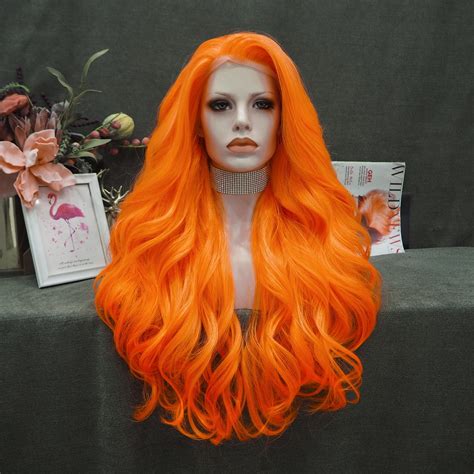 Orange Synthetic Charming Women Girls Lace Front Wig Imstyle Wigs