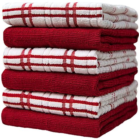 Premium Kitchen Towels 16”x 26” 6 Pack Large Cotton Kitchen Hand