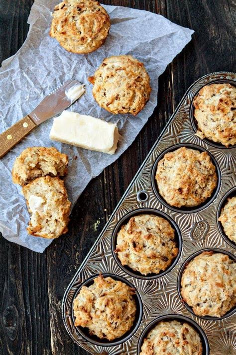 Beer Batter Muffins With Caramelized Onions And Parmesan Good Life Eats