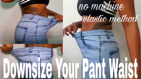 Diy How To Downsize Your Pant Waistresize Jeans Using The Elastic