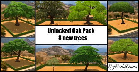 The Sims 4 Unlocked Base Game Oak Pack 8 Trees Build Mode Garden