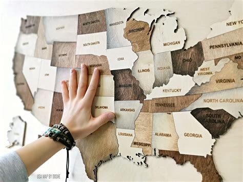 Us Map Wood Map Of United States Travel Map Wall Art Etsy