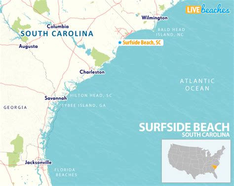 Map Of Surfside Beach South Carolina Live Beaches