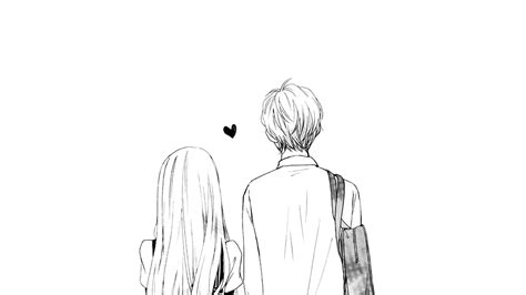 Couple Love Heart Romantic Illustration Drawing Anime Art Kawaii