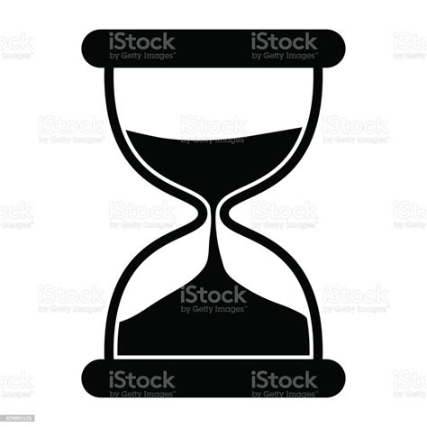 black hourglass silhouette icon vector concept time urgency stock illustration download image