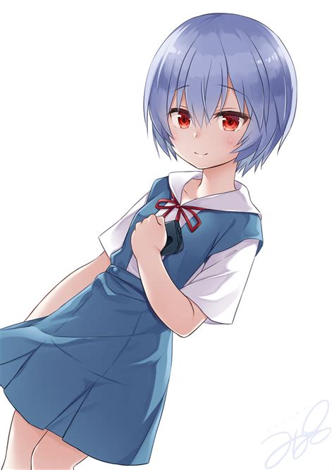 Safebooru 1girl Ayanami Rei Bangs Blue Eyes Commentary Request Eyebrows Visible Through Hair