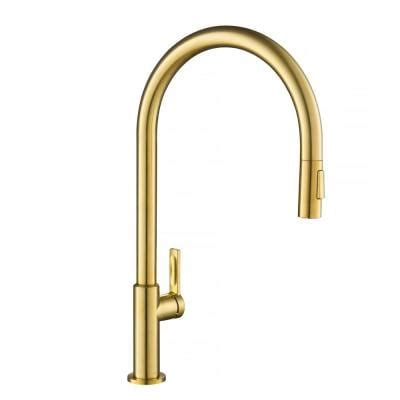 Kraus Oletto Single Handle Kitchen Bar Faucet In Brushed Brass Kpf Bb