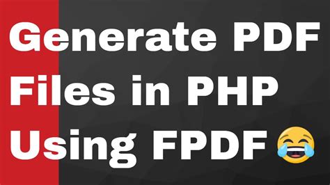 How To Create Pdf Files With Pure Php Using Fpdf Library In Php Full