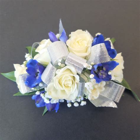 Blue And White Corsages Corsage Prom