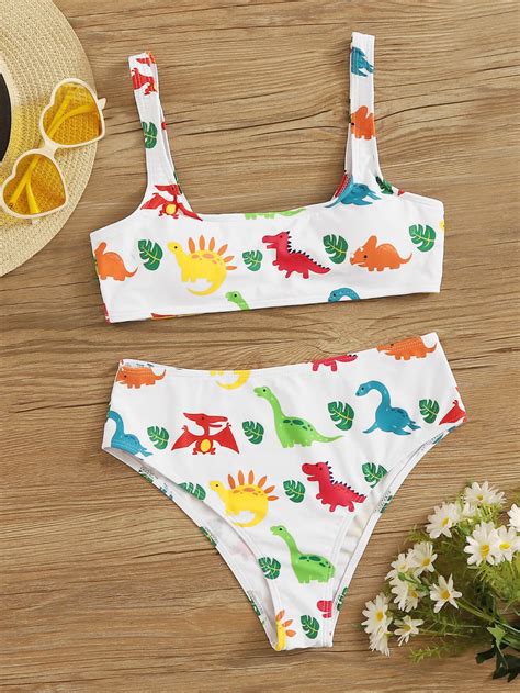 Amazon Com Happy Dinosaur Surfer Swimsuits Bikinis Thong Set Swimsuit