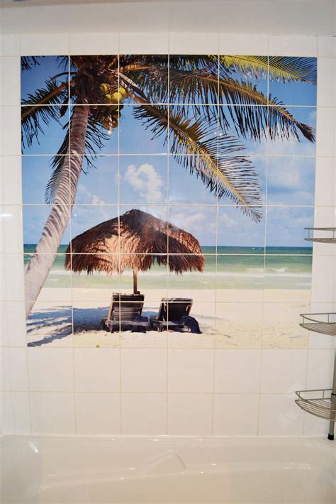 Beach Shower Tile Mural