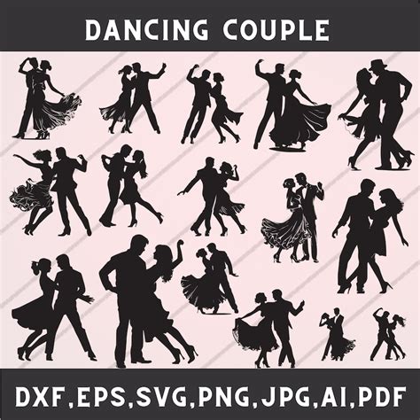 Ballroom Dancer Svg Dancing Couple Silhouettes Ballroom Silhouette
