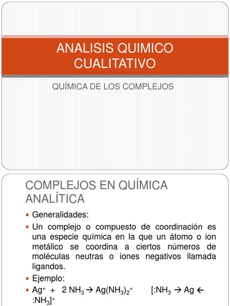 10 Quimica Complejospptx Enlace Químico Complejo De Coordinación