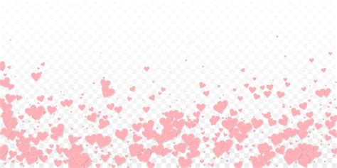Rosa Herz Liebe Konfettis Valentinstag Fallender Regen Emotionaler Hintergrund Fallende