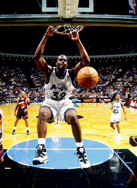 Shaquille Oneal 32 Of The Orlando Magic Dunks Against The Phoenix