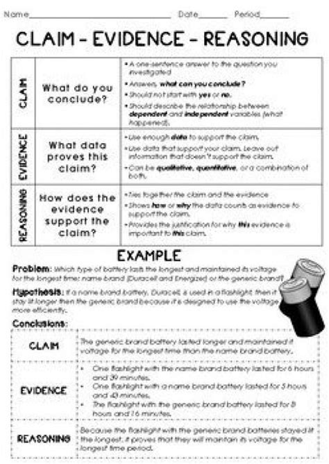 30 Claim Evidence Reasoning Practice Worksheets Coo Worksheets