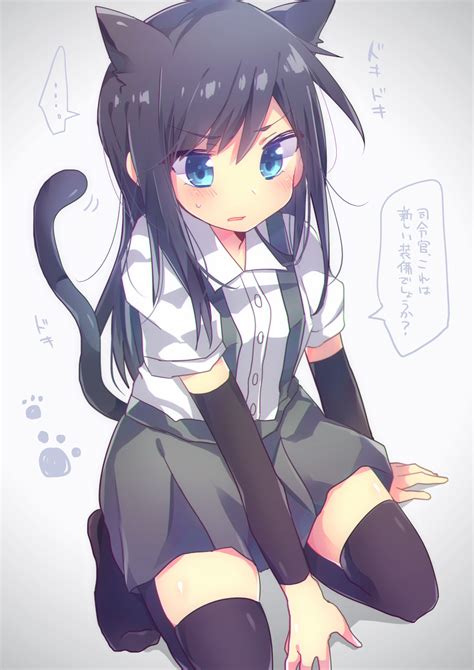 Safebooru 1girl Animal Ears Arm Warmers Asashio Kantai Collection