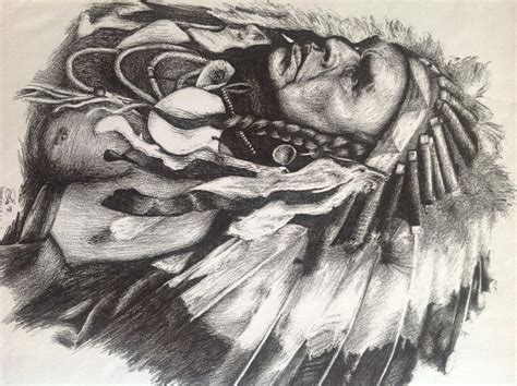 Native American Indian Pencil Portrait Showcase The Big Idea