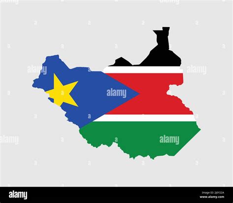 mapa de la bandera de sudán del sur mapa de la república de sudán del sur con la bandera del