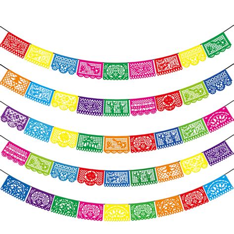 Buy Asoulin Mexican Party Banners 5 Pack Papel Picado Banner Cinco De