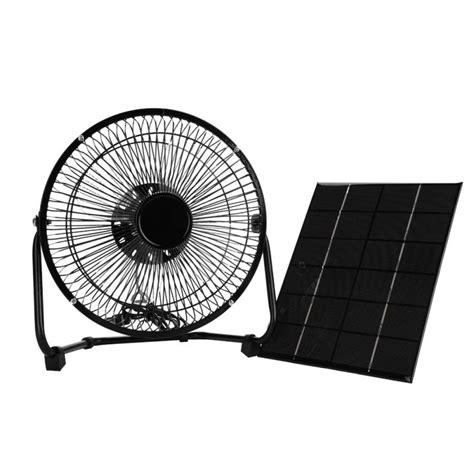 52w 6v Solar Panel Fan 8inch Usb Cooling Iron Fan Solar