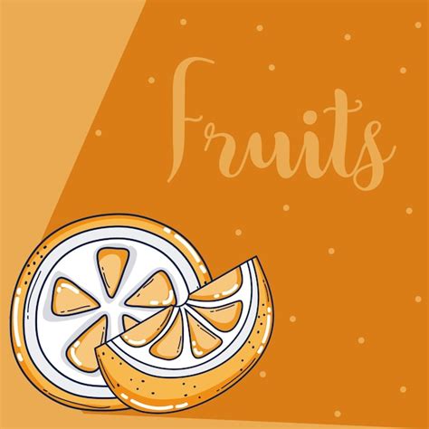 Premium Vector Oranges Sliced Fruits Over Colorful Background